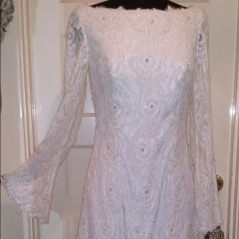 Jovani white lace cocktail dress